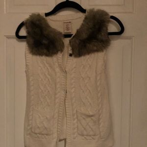 Fur lined sweater vest